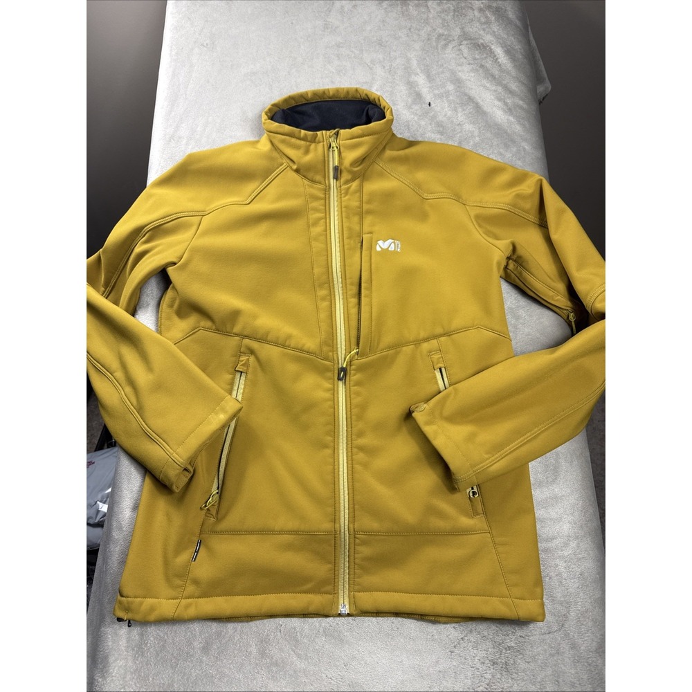 Millet Women M Softshell‎ Fleece Lined Jacket Element Shield Yellow Stretch EUC